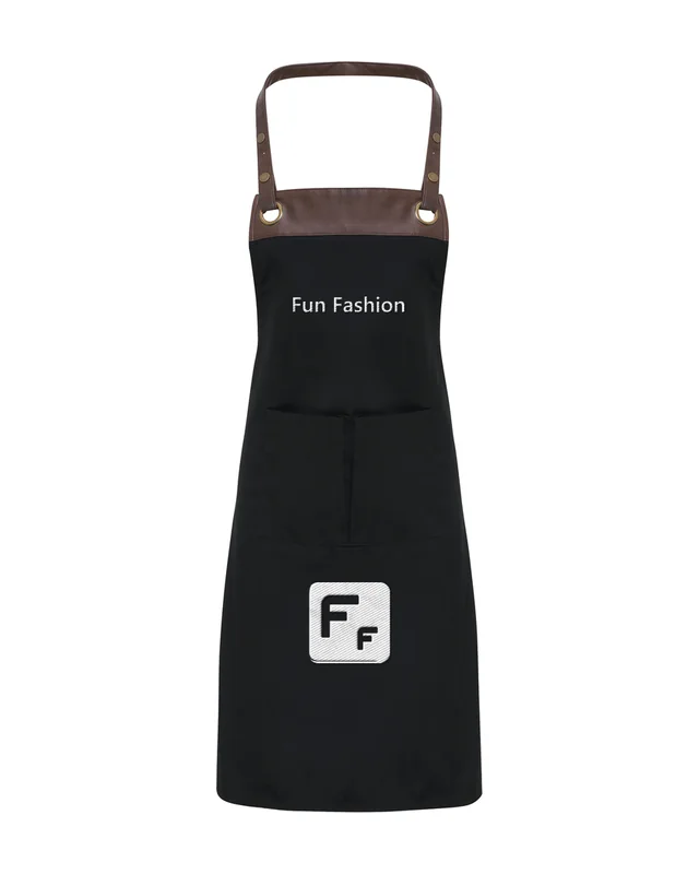 Delantal de peto con el logo de Fun Fashion (simulación)